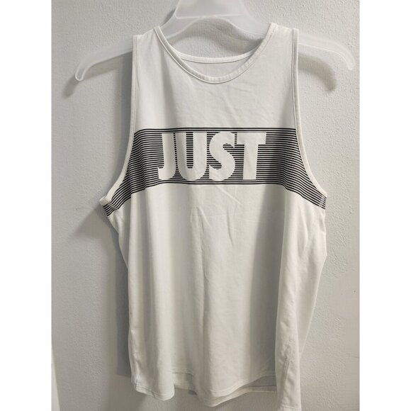 Nike Women Muscle Sleeveless Tank Top - Large - Dri Fit - White & Black - EUC - Picture 1 of 7